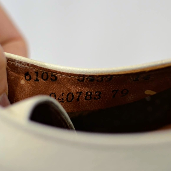 Spectacular DACK's Made in Canada White Perforated Leather Lace Up Derby 10.5 F - Picture 11 of 12